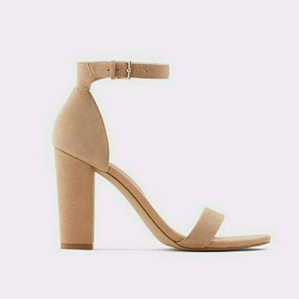 Aldo Nude Block Heel Sandals